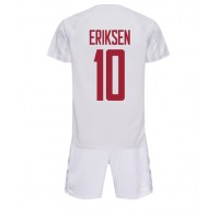 Koszulka piłkarska Dania Christian Eriksen #10 Strój wyjazdowy dla dzieci MŚ 2022 tanio Krótki Rękaw (+ Krótkie spodenki)